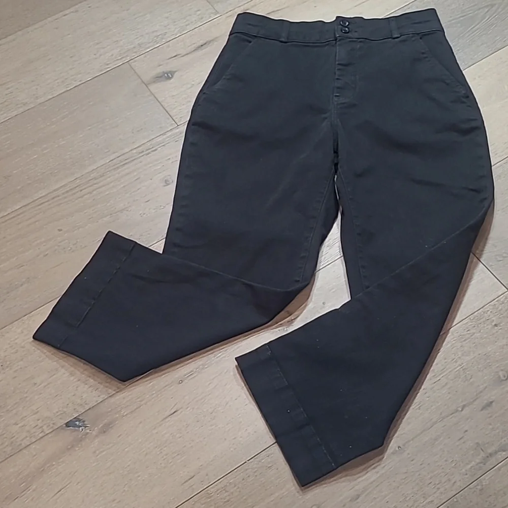 EUC Everlane Jeans Women's sz 6 Black High Rise Wide Leg Crop Pants